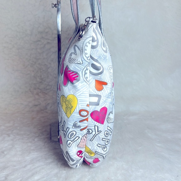 Coach Poppy Graffiti Glam Hearts Tote/Shoulder Bag - Picture 6 of 16